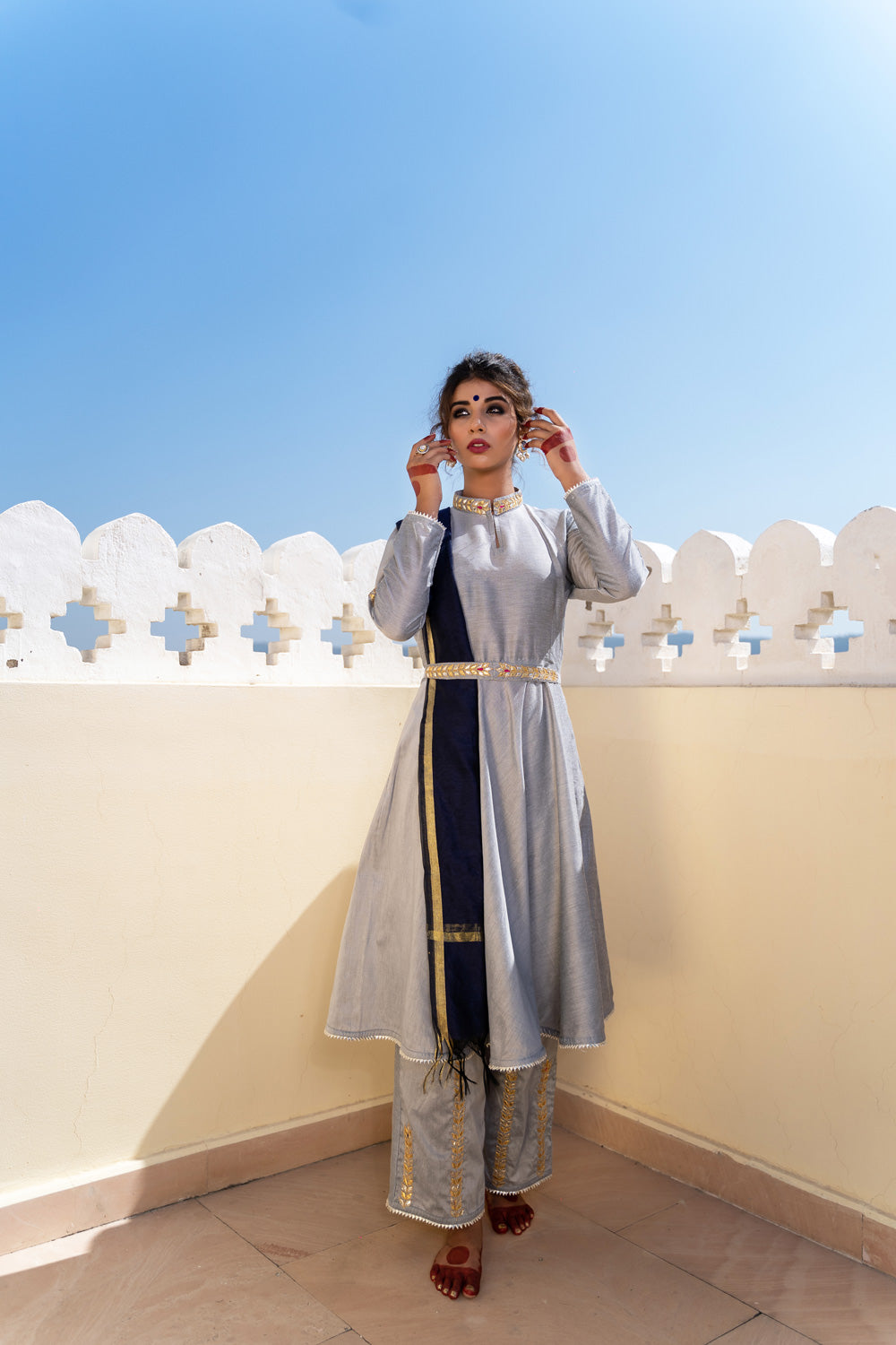 GREY GOTAPATTI SUIT