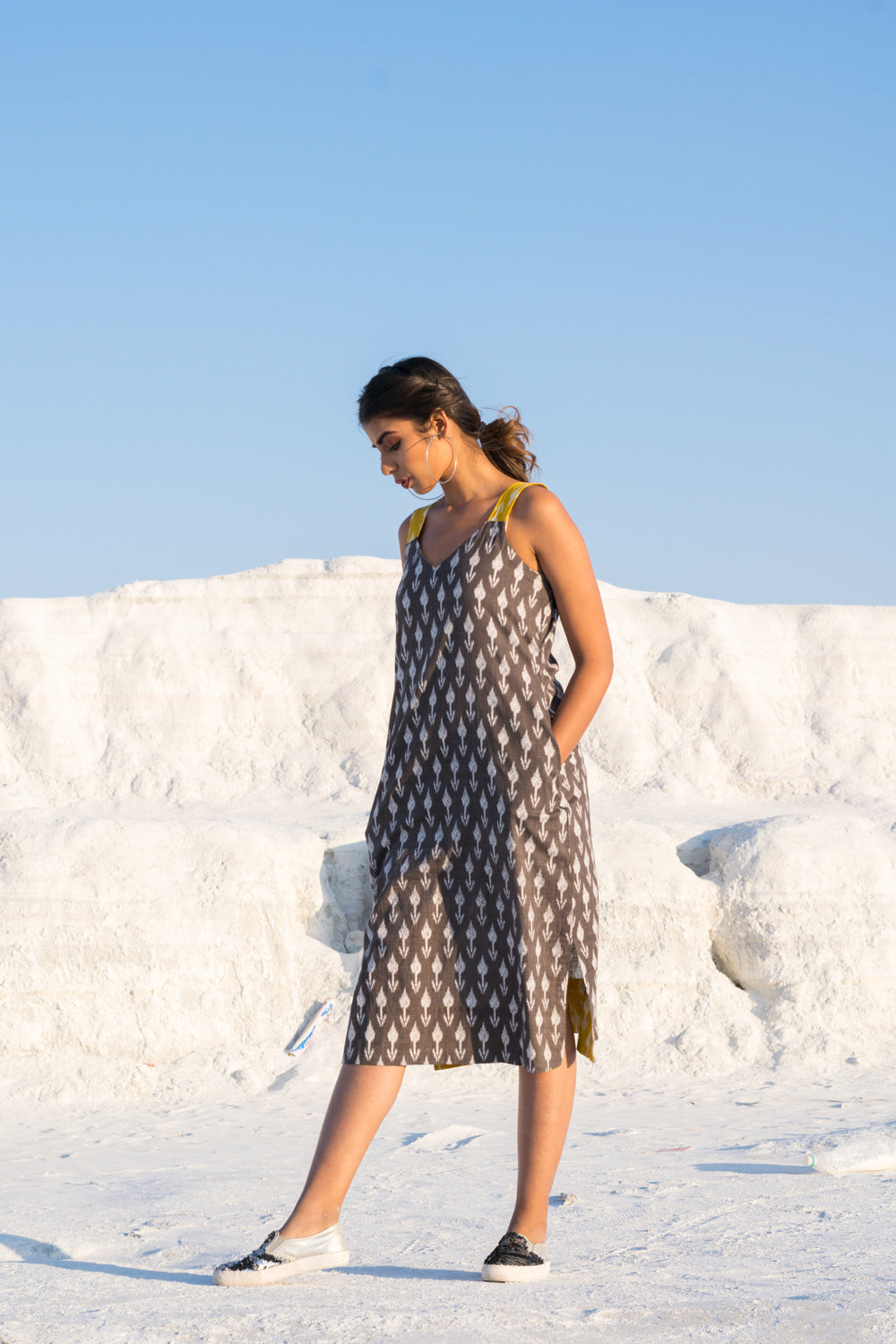 FIERY IKKAT DRESS