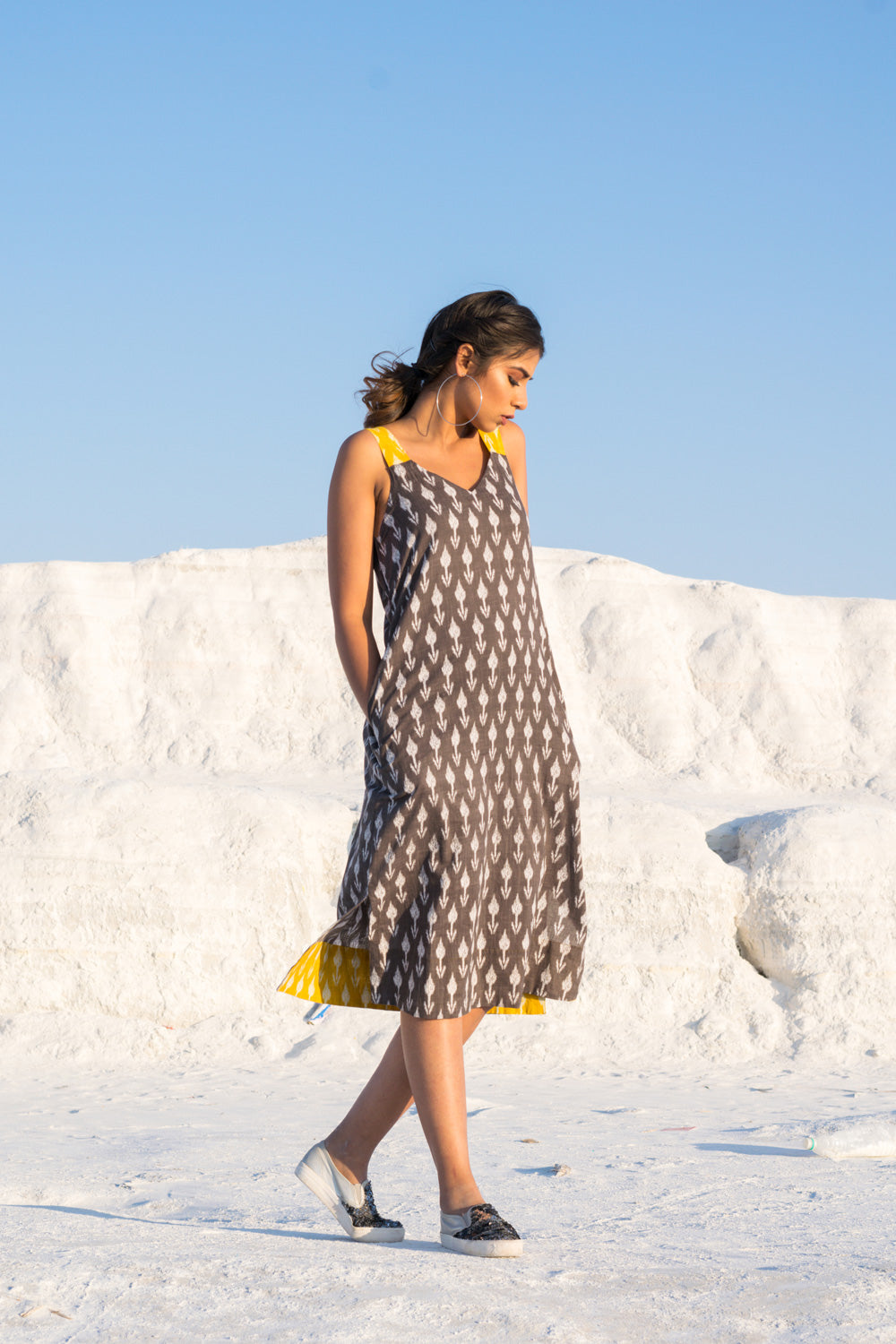 FIERY IKKAT DRESS