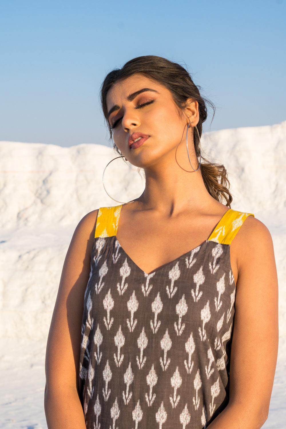 FIERY IKKAT DRESS