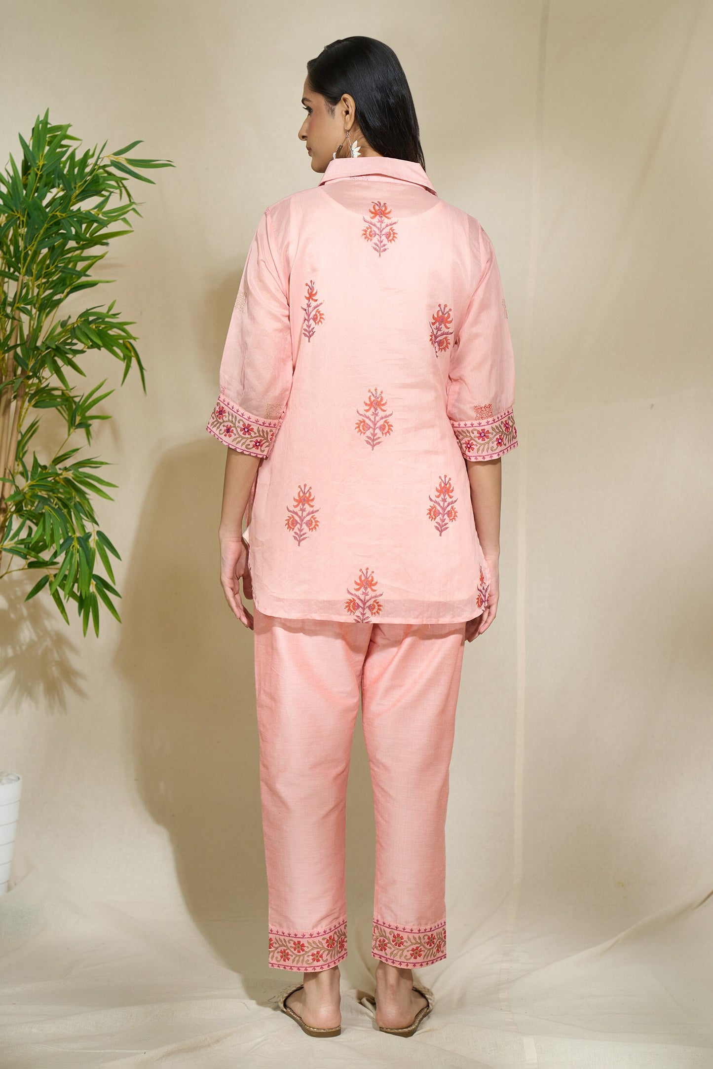 PEACH MULTIPRINT MIRROR SHIRT