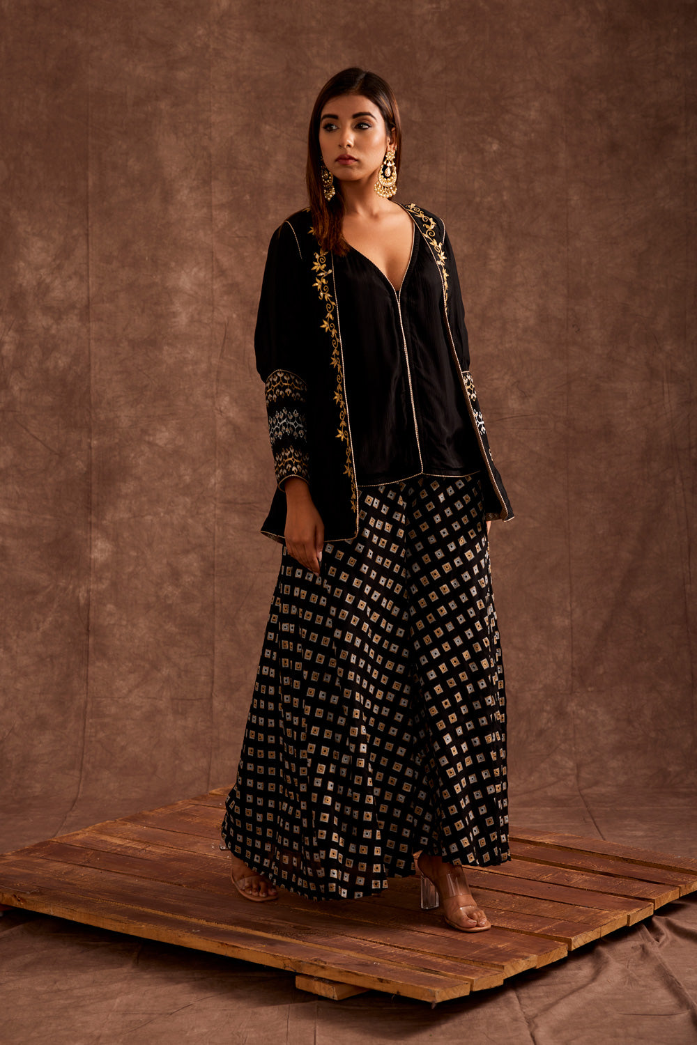 BLACK SHARARA SET