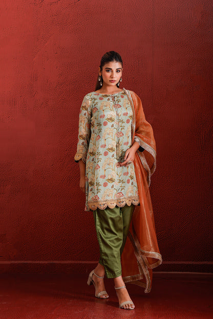 OLIVE ZARDOZI MARODI HANDWORK SUIT