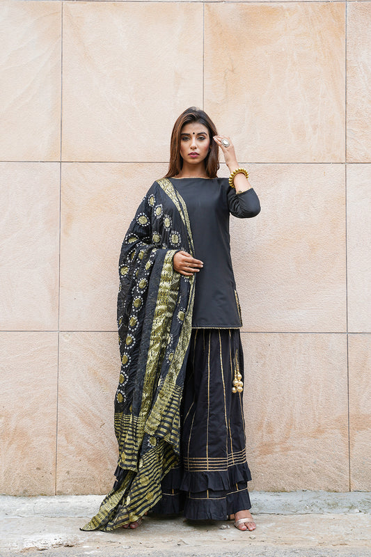 BLACK SHARARA SET